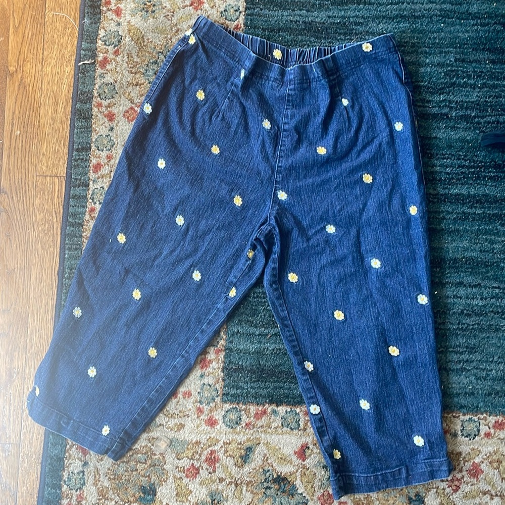 Vintage inspired capri jean shorts